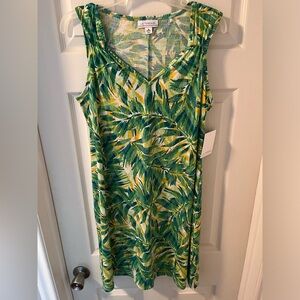 LA trends size medium green floral dress